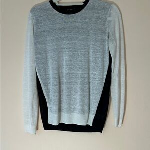 Theory lightweight black/white long sleeve sweater